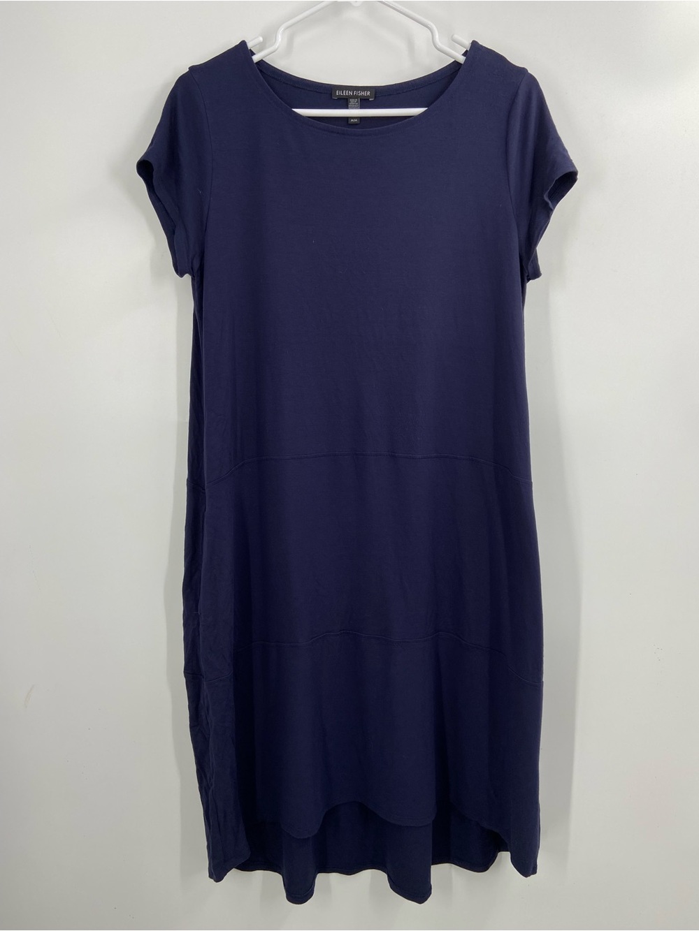 Eileen Fisher Blue Short Sleeve T-Shirt Dress Medium